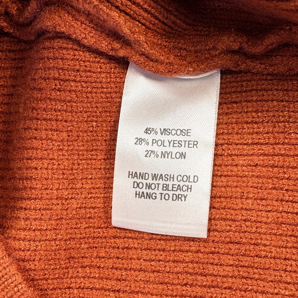 Lulus Ribbed Batwing Knit Wrap Sweater Dress Rust‎ Belted LG Bodycon Resortcore - Picture 6 of 9